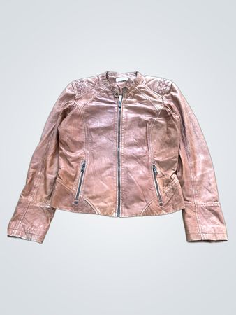 Veste en cuir marron