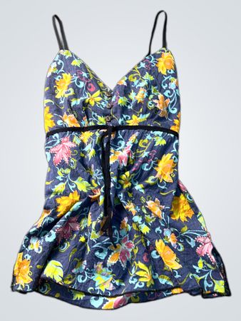 Blaues, geblümtes Camisole-Top