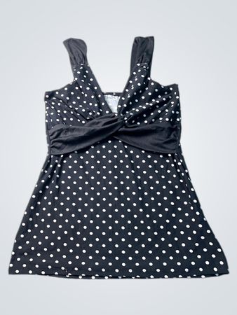Schwarz-weißes Top mit Polka-Dots