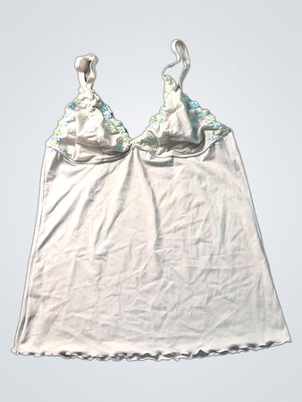 Weiße Camisole mit Spitzenbesatz