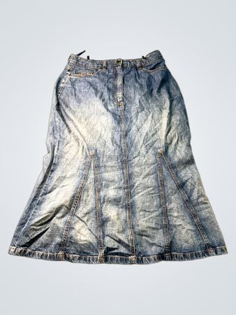 HIRSCH DENIM Damen Jeans Maxirock Blau Größe 42