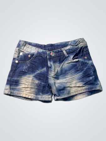 Jeans-Shorts mit "USA SPORT"-Print