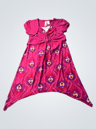 Route 66 Girls' Pink Heart Print Dress with Bolero