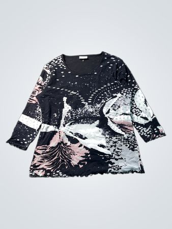 BIAGGINI Damen Schwarzes Oberteil mit Blumenmuster