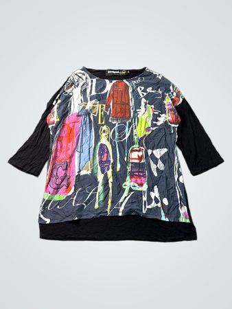 Desigual Graphic-Print Langarm-T-Shirt