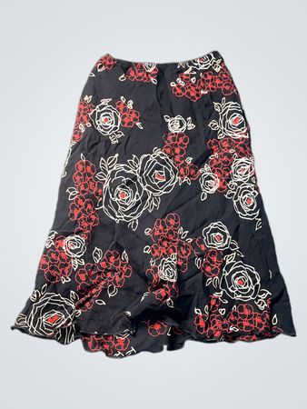 Canda schwarzer Midirock mit Blumenmuster
