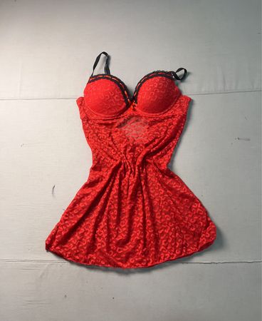 Rotes Spitzen-Babydoll-Unterwäsche