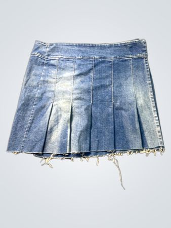 Denim-Plissée-Rock