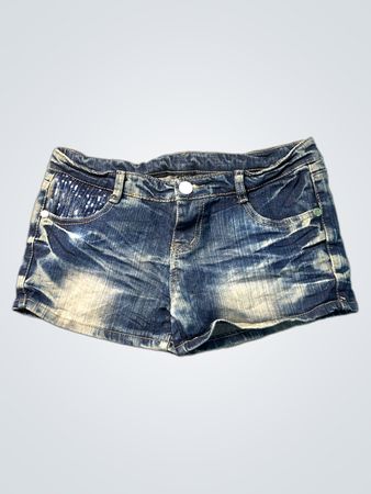 BRUSH Blaue Denim-Shorts mit Pailletten