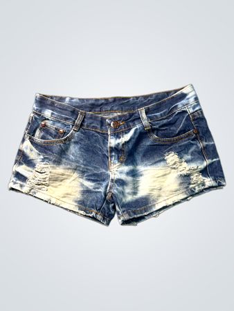 Blaue Denim-Shorts mit Used-Details