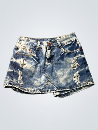 Distressed Denim Minirock