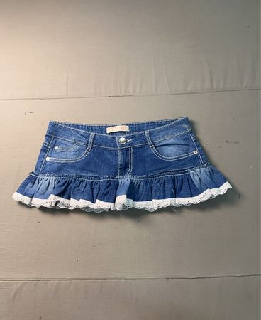No Boundaries Mädchen Jeansrock mit Spitzenbesatz