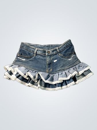 Miss Me Jeans Mädchen Denim-Rüschensaumrock