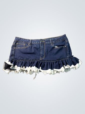 Calvin Klein Jeans Denim-Minirock mit Spitzenbesatz