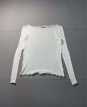 Alrene White Mesh Langarm-Top