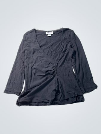 Jeanswest Collection Schwarzes, gerafftes V‑Ausschnitt Langarmoberteil