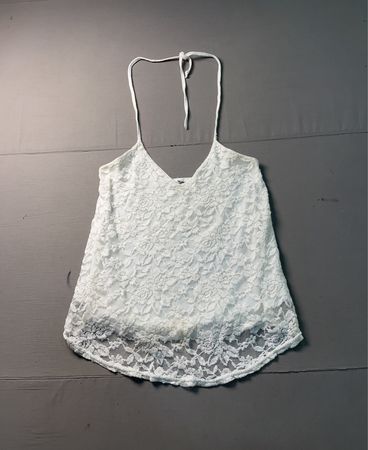 Weißes Spitzen-Halter-Top