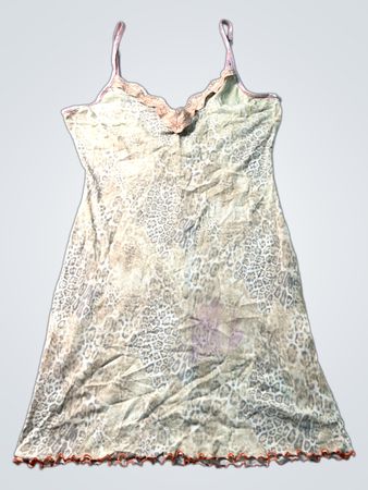 Cheetah-Print-Trägerkleid mit Spitzensaum
