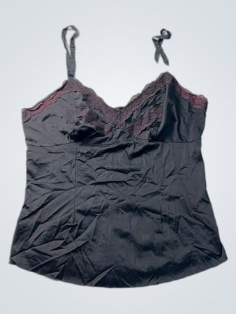Satin-Camisole mit Spitzenbesatz