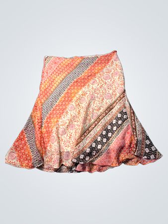 Star City Patchwork-Print A-Linien-Rock