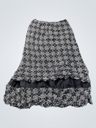 Style & Co Black & White gemusterter Maxirock