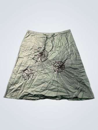 MEXX grüner Rock mit Blumen-Pailletten