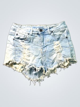 Jeans-Shorts mit Used-Optik