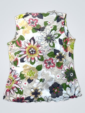 Ärmelloses Top mit Blumenmuster