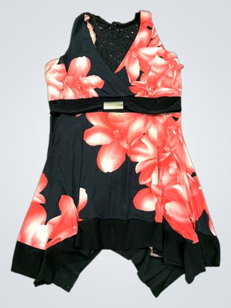 Damen ärmelloses Tunika-Top mit Blumenmuster