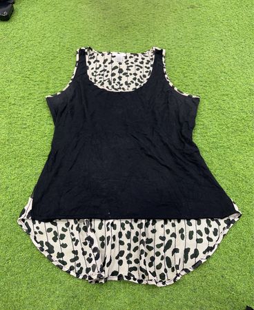 Cache Damen ärmelloses Oberteil in Schwarz & Animal-Print