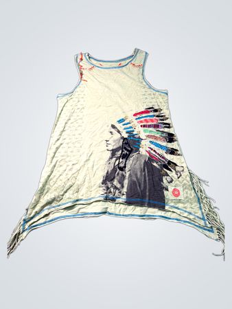 Double D Ranchwear Damen Tanktop mit Grafikdruck und Fransen