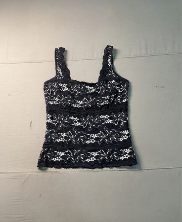 Cache Black Spitzenbesatz Tanktop