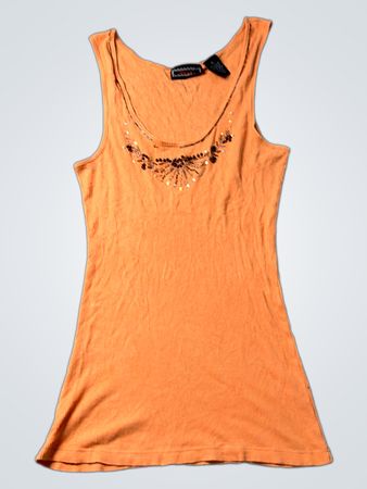 Silpada oranges Tanktop mit Perlenverzierung