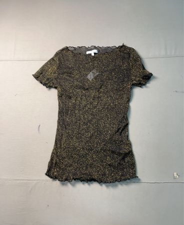CHIQUELLE Black Sparkle Mesh Top