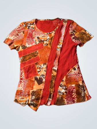 Patchwork-Print-T‑Shirt
