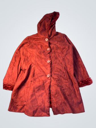 d&co denim + company burgundy hooded coat