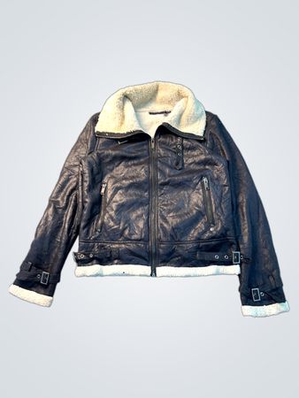 Giacca aviator in ecopelle Firetrap con fodera in borg