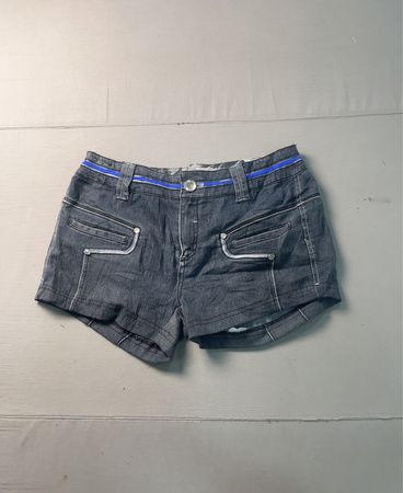 Denim Shorts with Blue Accents