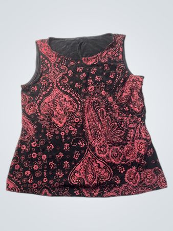 Black and pink paisley sleeveless top