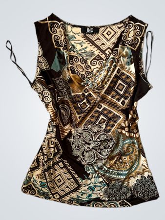 INC Sleeveless Cowl Neck Top