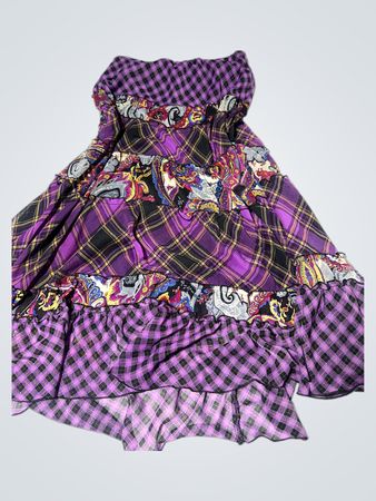 NOTATIONS Purple Plaid and Paisley trägerloses Kleid