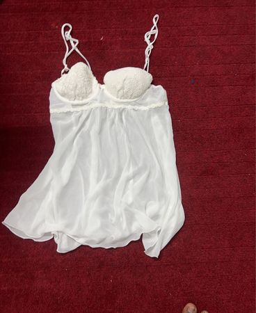 weißer Babydoll-Dessous