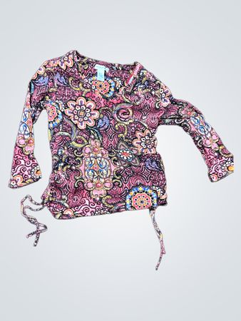 Langärmliges Oberteil mit Paisley-Muster und Kordelzug