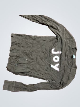 Braunes Langarmshirt mit „Joy“-Grafik