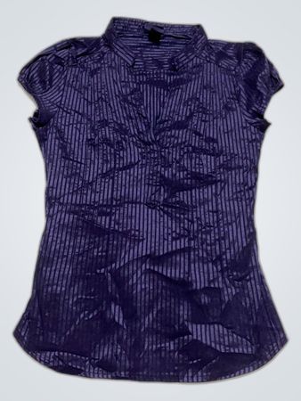 H&M Purple Striped Satin Blouse