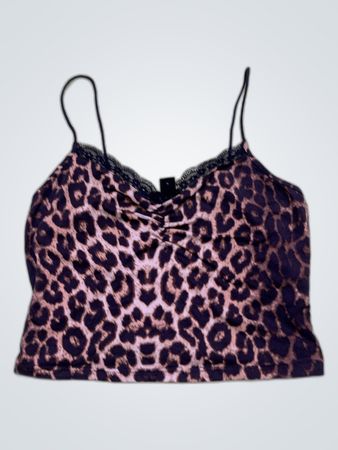 SHEIN Leopard Print Lace Camisole Top