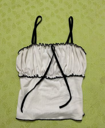 White Ruched Cami Top