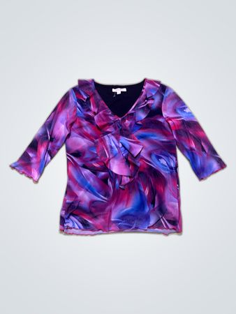 ENFSIS Printed Ruffle Blouse