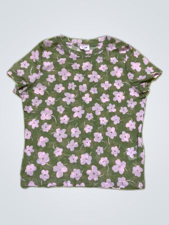 Unbranded Floral Print Cotton T-Shirt