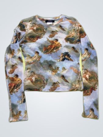 Bershka Art Series Graphic Long Sleeve Top